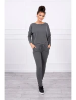 Souprava s oversize halenkou v grafitové barvě