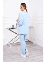 Elegantní souprava saka a kalhot modré barvy