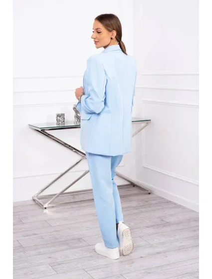 Elegantní souprava saka a kalhot modré barvy