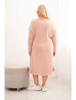 Dámská  Plus Size s oversize s kapsou pudrově růžová model 21393362 - K-Fashion
