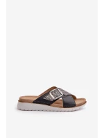 Pohodlné dámské pantofle s přezkou Inblu CN000032 černé