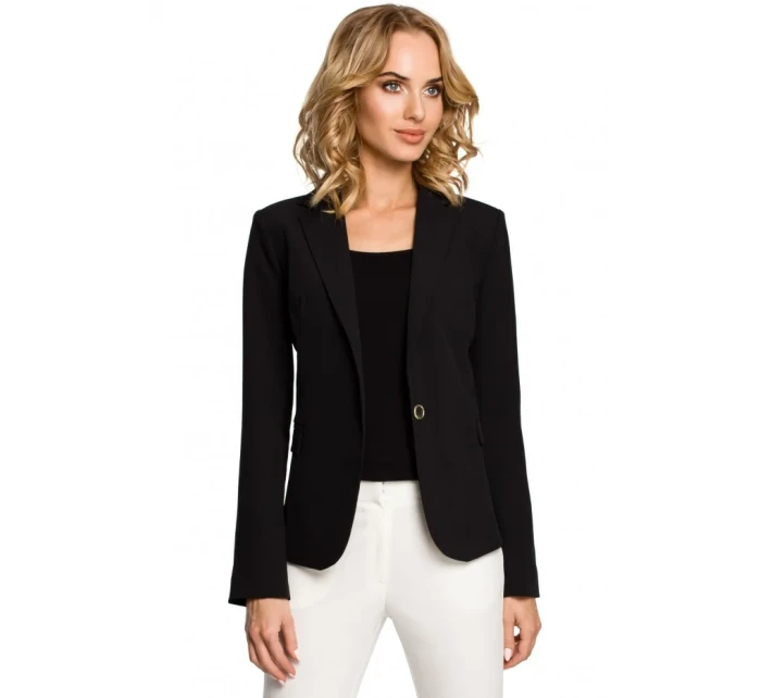 model 18002287 Bunda s límcem a jedním knoflíkem černá - Moe