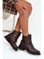 Dámské boty Artiker – zateplené, přírodní kůže, čokoládové Dámské boty Artiker – zateplené, přírodní kůže, čokoládové