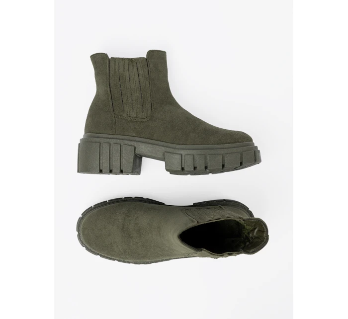 Trendy kotníčkové boty zelené dámské platforma Trendy kotníčkové boty zelené dámské platforma