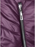 Fialová dámská bunda s ozdobnou kapucí (B8227-71) Fialová dámská bunda s ozdobnou kapucí (B8227-71)