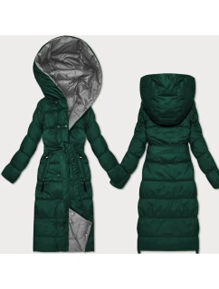 Tmavě zeleno-šedá oboustranná zimní bunda s páskem Minority (M2-6519-33+61)