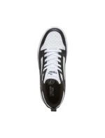 Dětské boty Puma Rebound V6 Lo Mid white and black 393833 01 Dětské boty Puma Rebound V6 Lo Mid white and black 393833 01