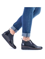 Kožené boty z hadí kůže Rieker W R474 černé Kožené boty z hadí kůže Rieker W R474 černé