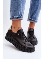 Dámská kožená polobotka na tlusté  černá model 21646240 - Zazoo