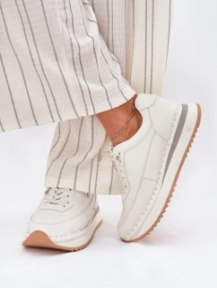 Kožené Dámské Tenisky Na Platformě Big Star model 21692994 Bílé - Big Star Shoes