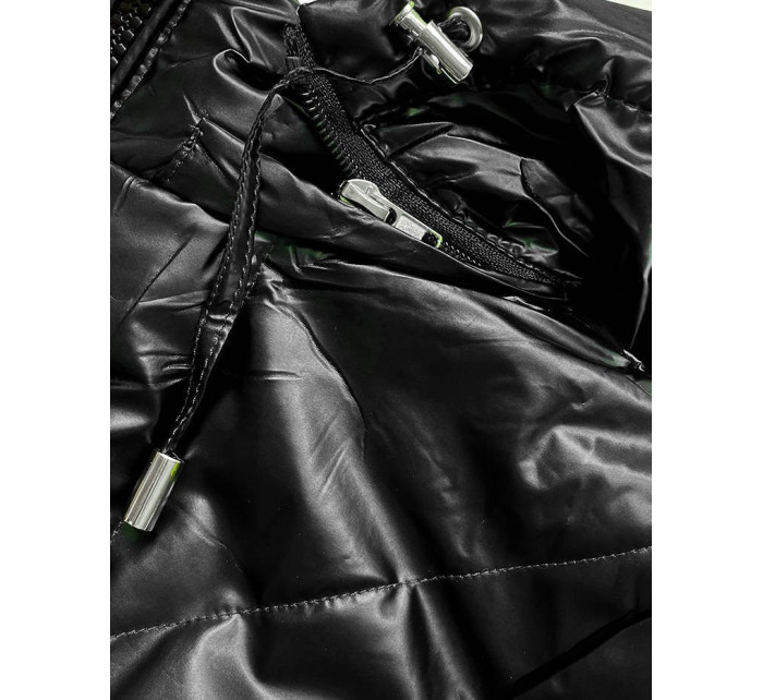 Černá dámská lesklá bunda model 15800318 - MHM