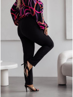 Černé elegantní dámské kalhoty plus size (728)