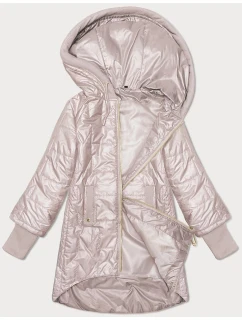 růžová dámská prošívaná bunda s ozdobnými stahovacími lemy model 20979321 - S'WEST