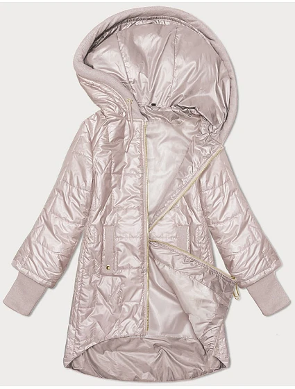Prošívaná bunda s ozdobným žebrováním S'West pearl pink (B8345-51) Prošívaná bunda s ozdobným žebrováním S'West pearl pink (B8345-51)