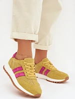 Dámské tenisky z pravé nubukové kůže žluté Marceline