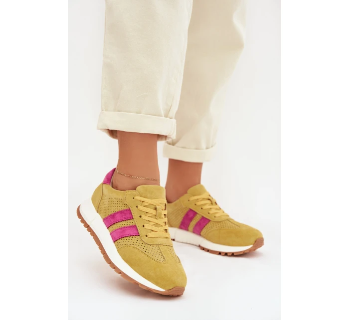 Dámské tenisky z pravé nubukové kůže žluté Marceline Dámské tenisky z pravé nubukové kůže žluté Marceline