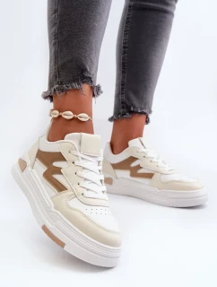 Dámské tenisky na platformě vyrobené z eko kůže, béžová Lynnette