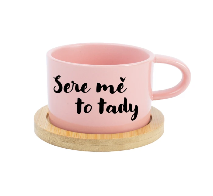 SERE MĚ TO TADY - růžový hrníček makronka 200 ml