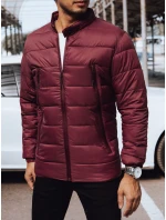 FashionStreet pánská bordó prošívaná bunda TX4443 FashionStreet pánská bordó prošívaná bunda TX4443