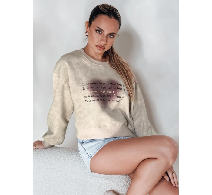 Dámská oversize mikina se srdcem DESSER béžová FashionStreet BY1465