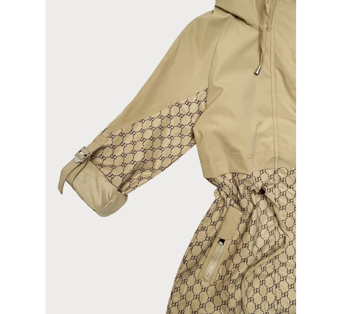 Kurtka damska ze ściągaczem w talii Goodlookin piaskowa (KK60414-2#)