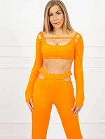 Sada s blůzou nahoře oranžová neonová