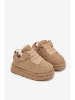 Dětské tenisky vyhřívané plyšovým kožíškem Béžové Mireen Dětské tenisky vyhřívané plyšovým kožíškem Béžové Mireen