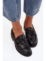 Polobotky Mokasyny Dámské S Ozdobou Černé Murelle Polobotky Mokasyny Dámské S Ozdobou Černé Murelle