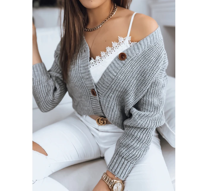 Dámský svetr MINSTRAL světle šedý FashionStreet MY1611