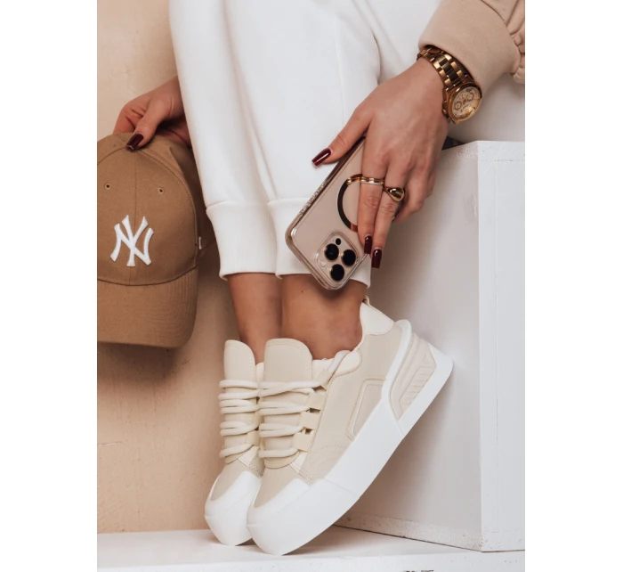 Dámské sportovní tenisky na platformě KICKON beige FashionStreet ZY0648