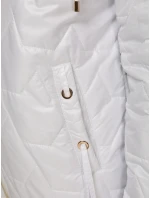 Dámská prošívaná bunda s kapucí bílá FashionStreet TY5545 Dámská prošívaná bunda s kapucí bílá FashionStreet TY5545