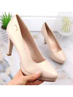 W model 19373122 béžové lodičky na platformě a podpatku - SERGIO LEONE