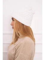 Fleecová čepice model 18750825 bílá - K-Fashion Fleecová čepice model 18750825 bílá - K-Fashion