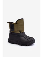 Dětské sněhule s rázovou podšívkou zateplené Khaki Big Star MM374123