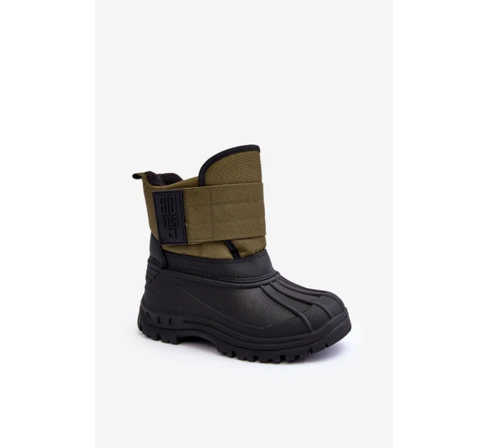 Dětské sněhule s rázovou podšívkou zateplené Khaki Big Star MM374123