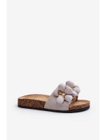 Dámské šedé sandály s ozdobami model 21648792 - Boto Dámské šedé sandály s ozdobami model 21648792 - Boto