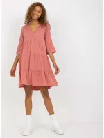 Šaty D73761M30214A3 tmavě růžové