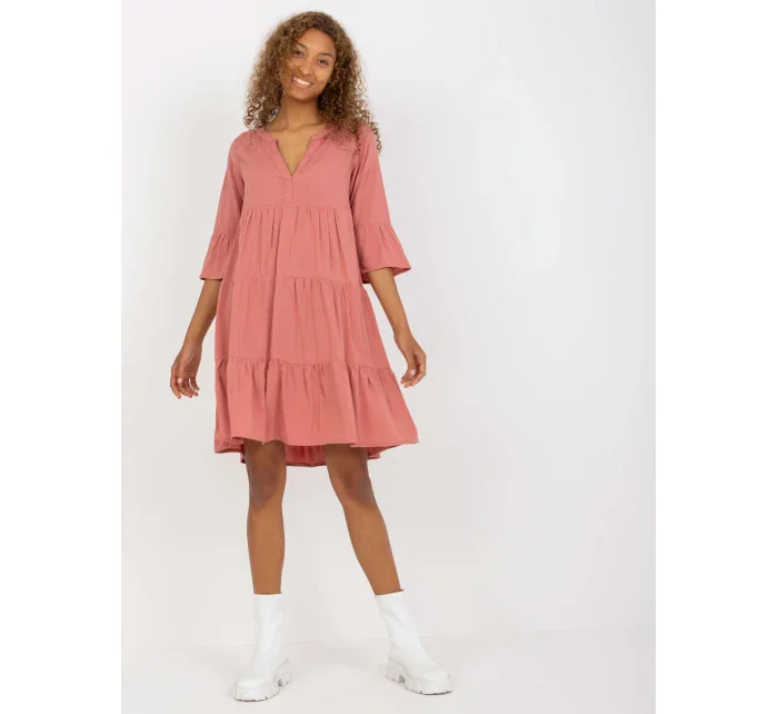 Šaty D73761M30214A3 tmavě růžové