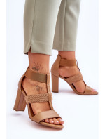 Kožené sandály Boty na vysokém podpatku Camel Marren
