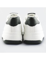 Bílo-černé dámské sportovní boty s řetízkem (B-545)