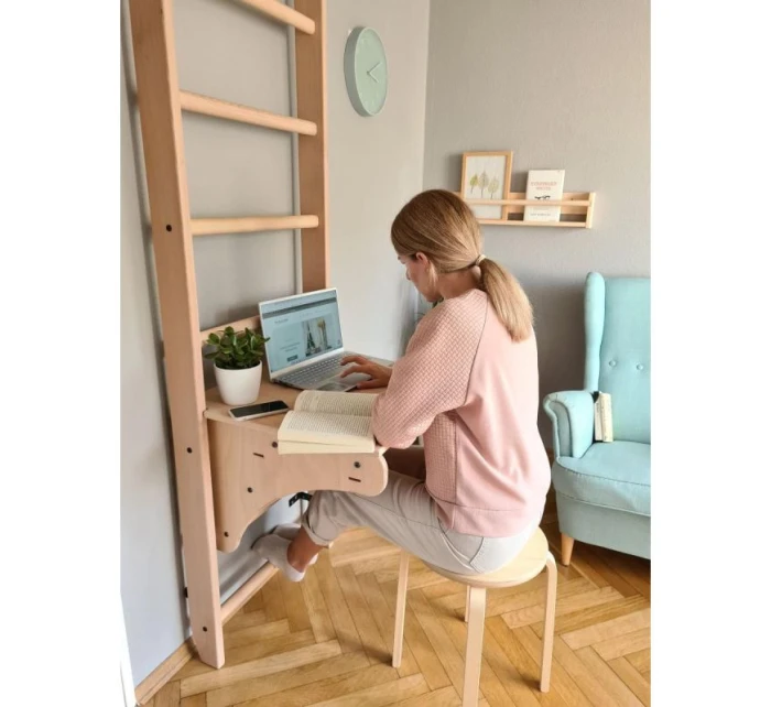 DŘEVĚNÝ ŽEBŘÍK S LAVIČKOU 112