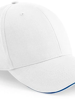 Beechfield B 20 6 panelová sandwich kšiltovka "Athleisure" 53.0020 white/bright royal