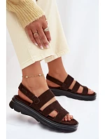 Dámské sandály z semiše Big Star model 22064147 Čokoládové - Big Star Shoes