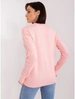 Sweter AT SW model 19040877 jasny różowy - FPrice Sweter AT SW model 19040877 jasny różowy - FPrice