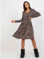 Sukienka model 21110892 czarno beżowy - FPrice Sukienka model 21110892 czarno beżowy - FPrice