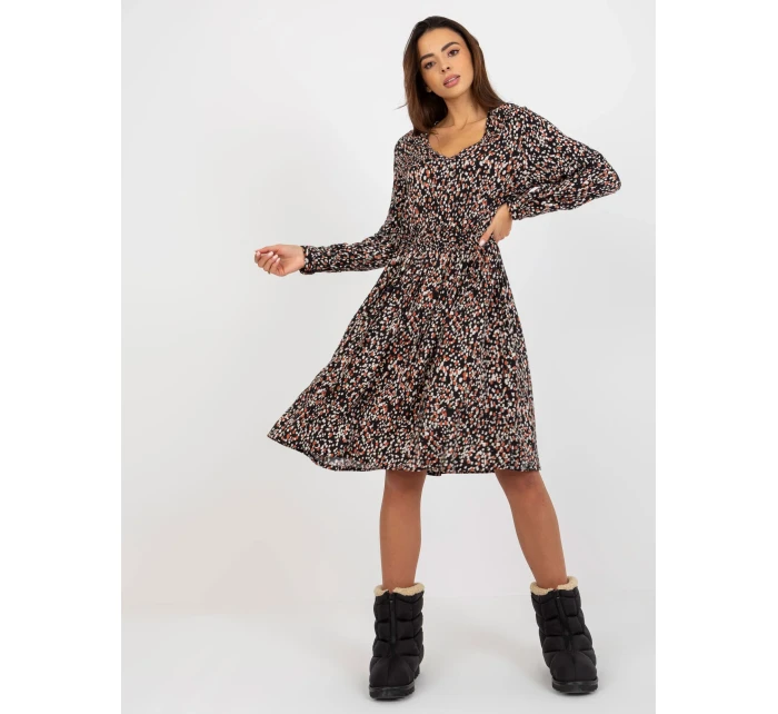 Sukienka model 21110892 czarno beżowy - FPrice Sukienka model 21110892 czarno beżowy - FPrice
