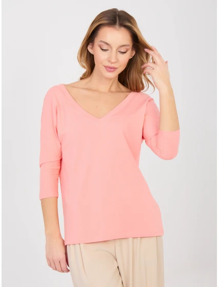 Bluzka RV BZ model 22013694 brzoskwiniowy - FPrice Bluzka RV BZ model 22013694 brzoskwiniowy - FPrice