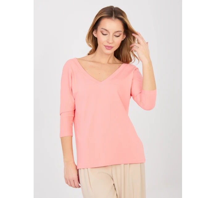 Bluzka RV BZ model 22013694 brzoskwiniowy - FPrice Bluzka RV BZ model 22013694 brzoskwiniowy - FPrice