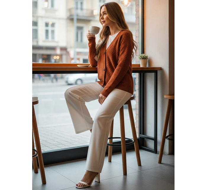 Dámský svetr my2418 Skořicová - FashionStreet