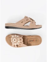 Stylové růžové dámské  nazouváky na plochém podpatku